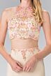 Elizabeth K GL2277 Cutout Back Halter Top 2 Piece Dress