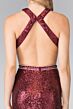 Elizabeth K GL2278 X-Back Halter Neck Sequin Dress
