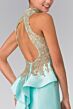 Elizabeth K GL2280 Ruffle Tail Lace Top High Neck Dress