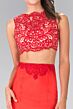 Elizabeth K GL2281 Lace Top Two Piece Dress