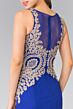 Elizabeth K GL2283 Embroidered Bodice Godet Skirt Dress