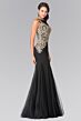 Elizabeth K GL2283 Embroidered Bodice Godet Skirt Dress
