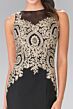 Elizabeth K GL2283 Embroidered Bodice Godet Skirt Dress