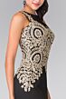 Elizabeth K GL2283 Embroidered Bodice Godet Skirt Dress