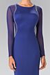 Elizabeth K GL2284 Sheer Back Long Sleeve Embellished Dress