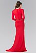 Elizabeth K GL2284 Sheer Back Long Sleeve Embellished Dress