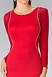 Elizabeth K GL2284 Sheer Back Long Sleeve Embellished Dress