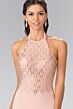 Elizabeth K GL2285 Halter Neckline Embellished Bodice Dress