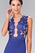 Elizabeth K GL2286 Embroidered Top Illusion Neckline Dress