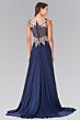 Elizabeth K GL2288 Lace Bodice Illusion Back Dress