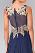 Elizabeth K GL2288 Lace Bodice Illusion Back Dress