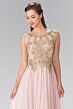 Elizabeth K GL2288 Lace Bodice Illusion Back Dress