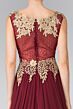 Elizabeth K GL2288 Lace Bodice Illusion Back Dress