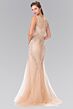 Elizabeth K GL2289 Boat Neckline Embellished Lace Dress