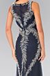 Elizabeth K GL2289 Boat Neckline Embellished Lace Dress