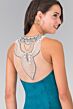 Elizabeth K GL2290 Embellished Back Tiered Skirt Dress
