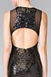 Elizabeth K GL2292 Illusion Cutouts Jewel Neck Sequin Dress