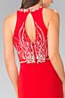 Elizabeth K GL2294 Keyhole Back Embellished Bodice Dress