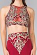 Elizabeth K GL2296 Illusion Top Embroidered 2-Piece Dress