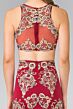 Elizabeth K GL2296 Illusion Top Embroidered 2-Piece Dress