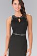Elizabeth K GL2303 Sheer Back Keyhole Neck Dress
