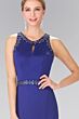 Elizabeth K GL2303 Sheer Back Keyhole Neck Dress