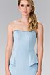 Elizabeth K GL2304 Side Peplum Strapless Dress