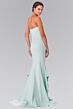 Elizabeth K GL2305 Ruffle Skirt Notched Neckline Dress