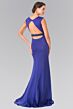 Elizabeth K GL2306 Beaded Belt Cutout Back Dress