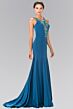Elizabeth K GL2310 Illusion Back Embellished Bodice Dress