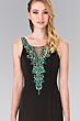Elizabeth K GL2310 Illusion Back Embellished Bodice Dress