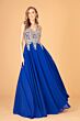 Elizabeth K GL2311 Embroidered Bodice A-Line Chiffon Dress