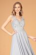 Elizabeth K GL2311 Embroidered Bodice A-Line Chiffon Dress