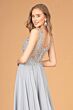 Elizabeth K GL2311 Embroidered Bodice A-Line Chiffon Dress