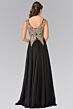Elizabeth K GL2311 Embroidered Bodice A-Line Chiffon Dress