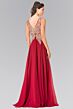 Elizabeth K GL2311 Embroidered Bodice A-Line Chiffon Dress