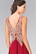 Elizabeth K GL2311 Embroidered Bodice A-Line Chiffon Dress