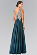 Elizabeth K GL2311 Embroidered Bodice A-Line Chiffon Dress