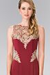 Elizabeth K GL2312 Cutout Back Sleeveless Embroidered Dress