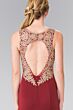 Elizabeth K GL2312 Cutout Back Sleeveless Embroidered Dress