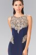 Elizabeth K GL2312 Cutout Back Sleeveless Embroidered Dress