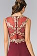 Elizabeth K GL2316 Illusion Back Embroidered Top Dress