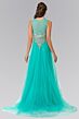 Elizabeth K GL2317 Embroidered Bodice Scoop Neck Dress