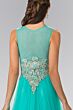 Elizabeth K GL2317 Embroidered Bodice Scoop Neck Dress