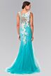 Elizabeth K GL2318 Godet Skirt Floral Embroidery Dress