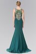 Elizabeth K GL2323 Embroidered Bodice Scoop Neck Dress