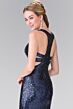 Elizabeth K GL2333 Racerback Mock Two Piece Sequin Dress