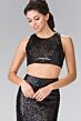 Elizabeth K GL2333 Racerback Mock Two Piece Sequin Dress