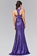 Elizabeth K GL2333 Racerback Mock Two Piece Sequin Dress