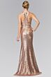 Elizabeth K GL2333 Racerback Mock Two Piece Sequin Dress
